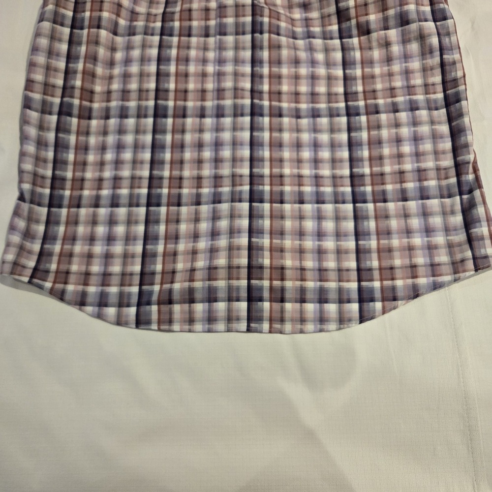 Allen Edmonds Lilac White Plaid Button Down 100% Cotton Men's Shirt Size XXL 2XL - Picture 7 of 13